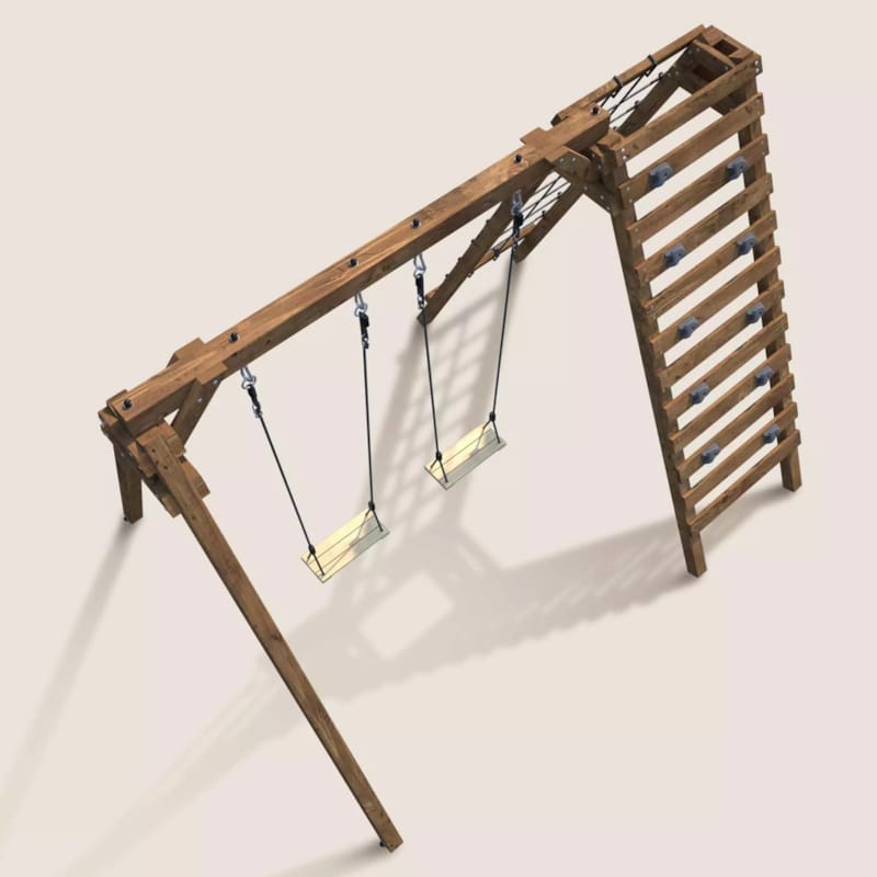 Aire de jeux en bois avec balançoires Tristan - 273 x 220 x 215 cm