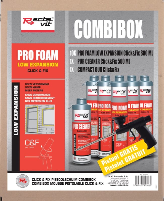Pro foam low expansion click&fix - Combibox