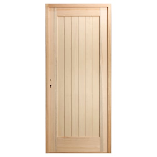 Porte extérieure méranti - Pleine - 2110 x 880 mm - Poussée droite