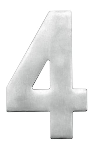Chiffre 4 plat en inox pour façade