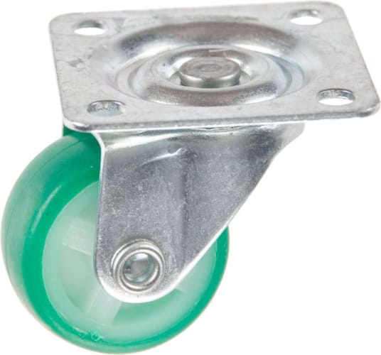 Roulette DBL PU 30 mm Plaque verte