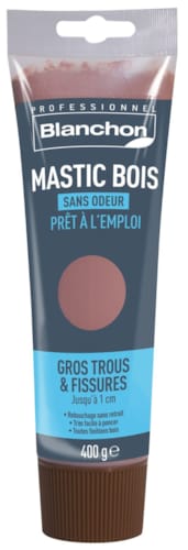Blanchon Mastic bois en tube - Prêt à l'emploi - 400 gr  - Bois exotique