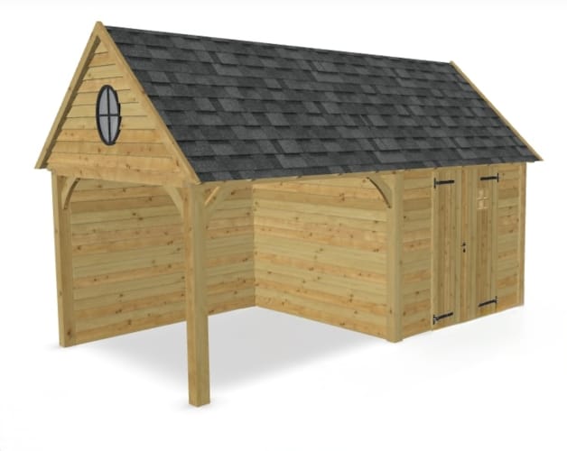 Cottage Cambridge Leisteen avec terrasse couverte - 300 x 585 cm