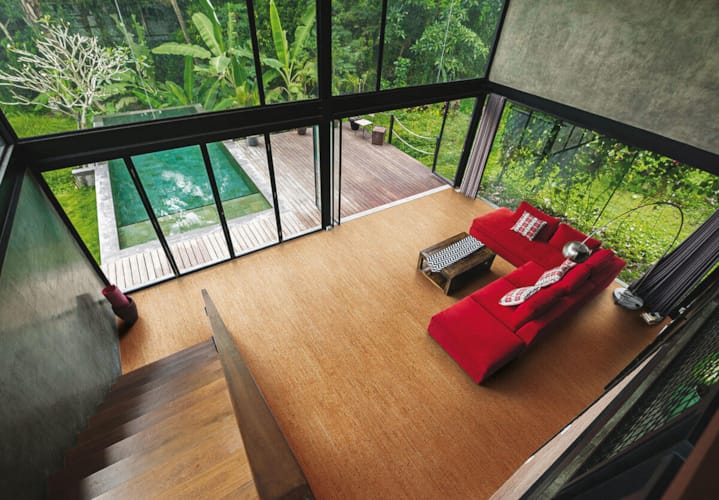 Revêtement de sol liège - piment - 7 x 19 x 1225 mm