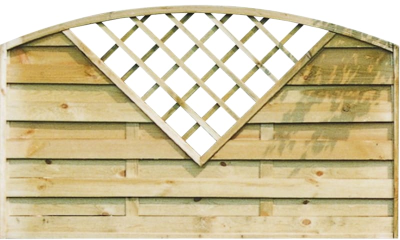 Paroi décorative arrondie treillis triangle 1m80 x 0,90m/1m80