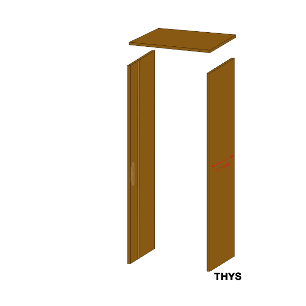 Ebrasement mdf 15mm réversible 40 cm + quincaillerie nickelée + chambranle n°1