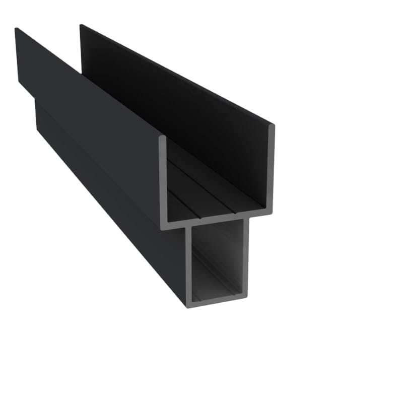 Duofuse Profilé en U en Aluminium pour Poteau Aluminium noir graphite 42x2200 mm