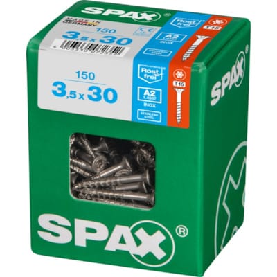 SPAX vis T-STAR+ A2 inox - 3,5x30 L (bte 150 pces)