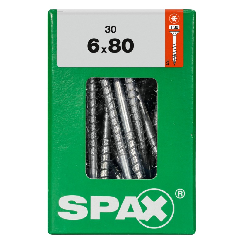 SPAX vis T-STAR+ WIROX - 6x80 L (boite 30 pces)
