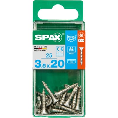SPAX vis T-STAR+ A2 inox - 3,5x20 S (boite 25 pces)