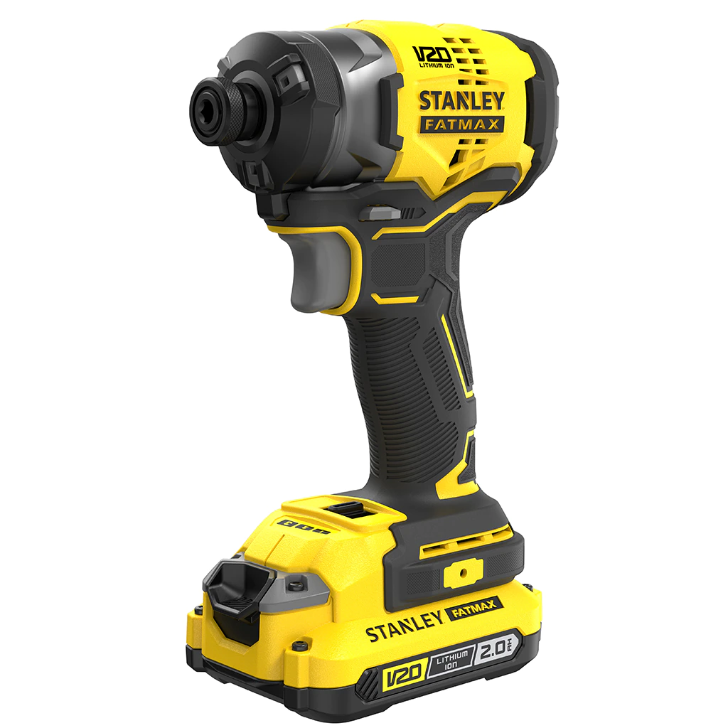 Stanley Fatmax Coffret V20 18V Visseuse à Choc Brushless 3 Vitesses 2x2.0Ah Chargeur 2A Co