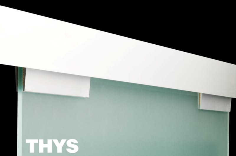 Cache-rail aluminium pour porte en verre