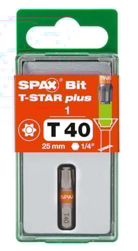 SPAX BIT T-STAR+ T40 - embout de vissage - 6,4x25 (1 pce)