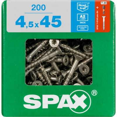 SPAX vis T-STAR+ A2 inox - 4,5x45 XL (bte 200 pces)
