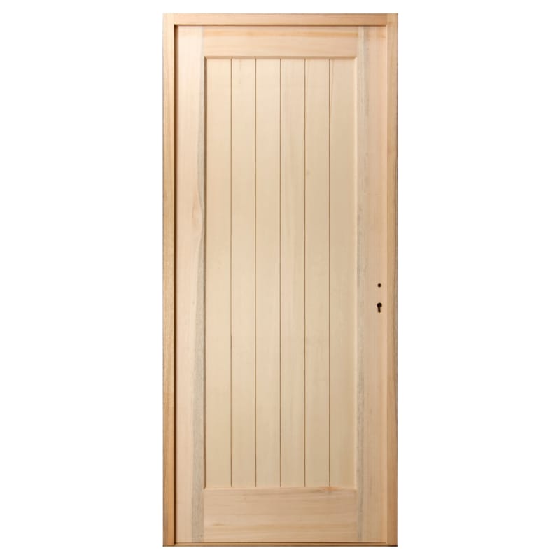 Porte extérieure méranti - Pleine - 2110 x 880 mm - Poussée gauche