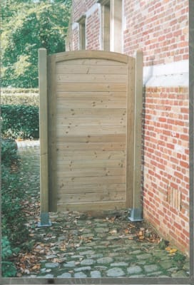 Porte de jardin en bois arrondie arc lamellé 1m80 x 1m