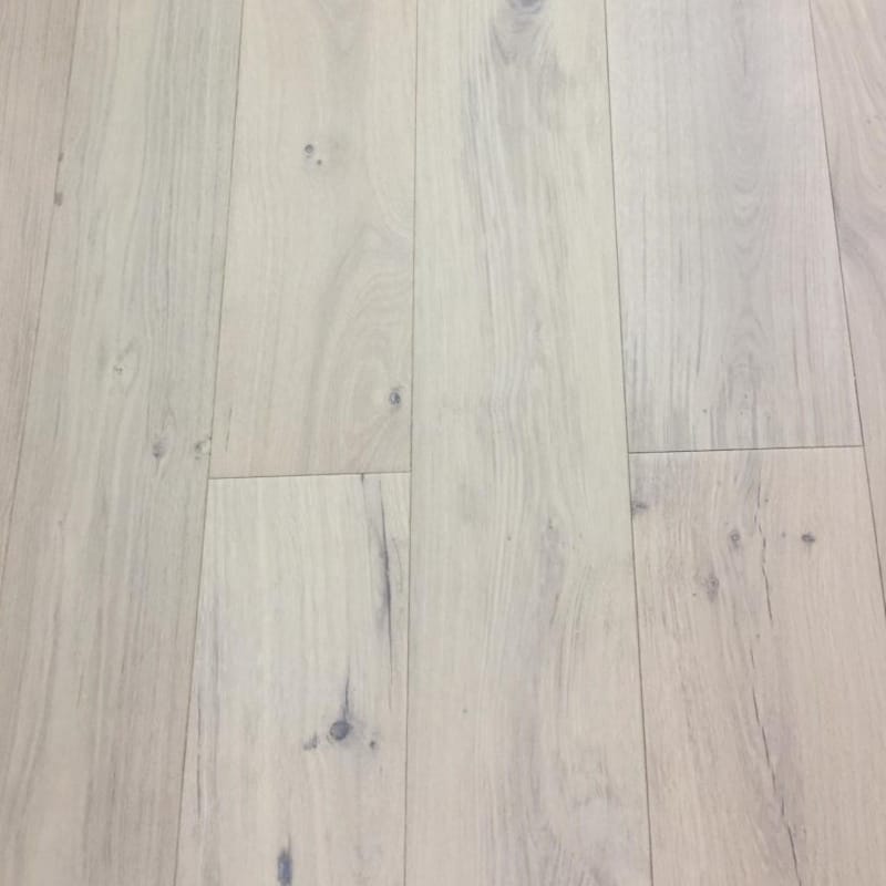 Parquet semi-massif chêne - Rustique préhuilé blanchi - 10 x 158 x 1220 mm