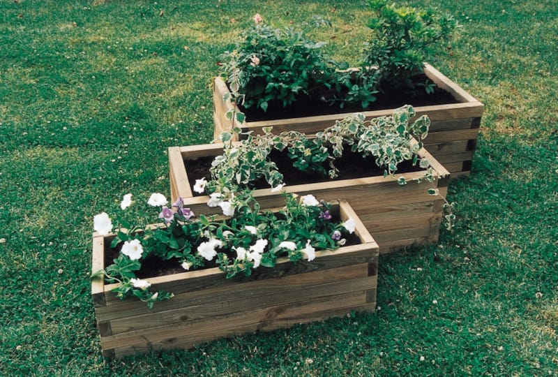 Set de bacs à fleurs (3 pièces) -  Rectan