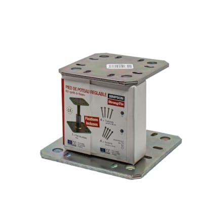 Pied de poteau reglable kit fix 100/150 avec accessoires de fixation