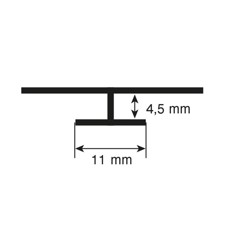 T-profile Rocko 2800 mm argent