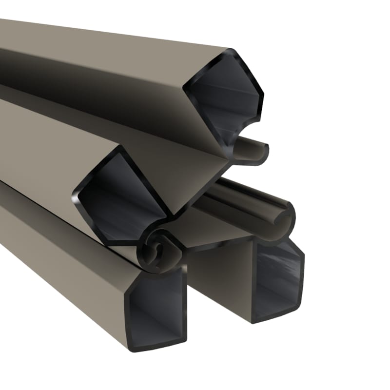 Duofuse Poteau Charnière en Aluminium gris stone 82x82x3000 mm