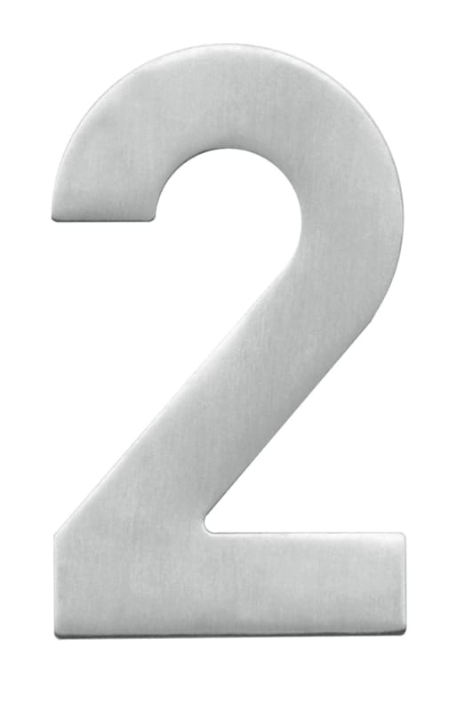 Chiffre 2 plat en inox pour façade