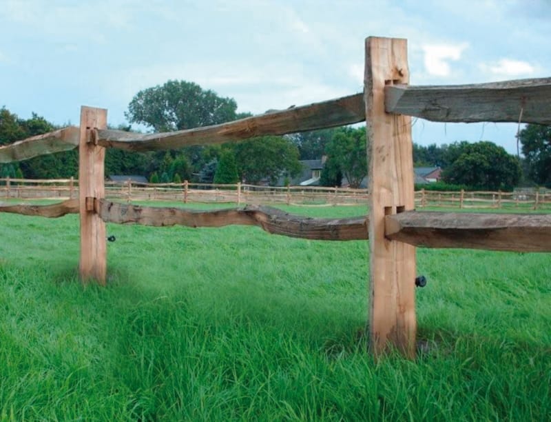 Poteaux fendus intermédiaire 2lisses - Post & Rail 2m