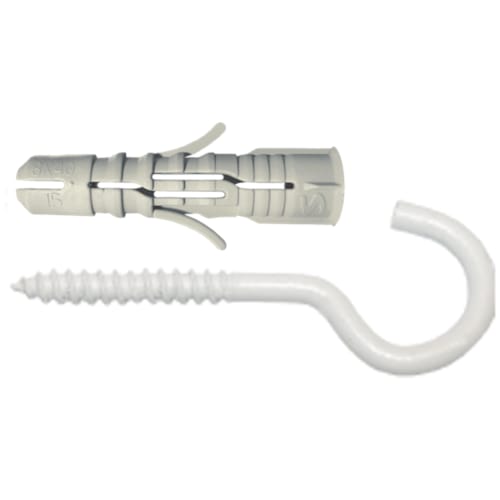 Cheville SMART nylon + crochet "C" epoxy blanc - 8 x 40 (4 pces)