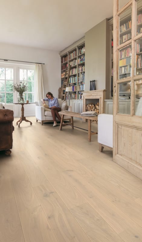 Quick-Step parquet semi-massif Cadenza X chêne blanc antarctique verni extra mat 3860