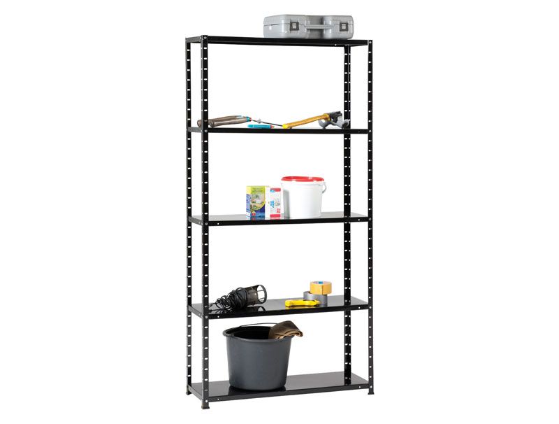 Etagère acier laqué noir - 180x90x30 cm