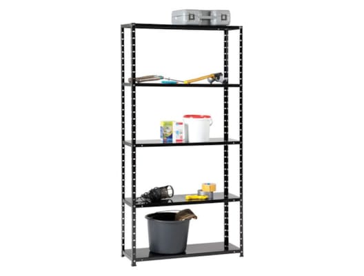 Etagère acier laqué noir - 180x90x30 cm