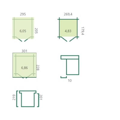 Chalet moderne Oregon - Epicéa 28 mm - 295 x 205 + 10 cm