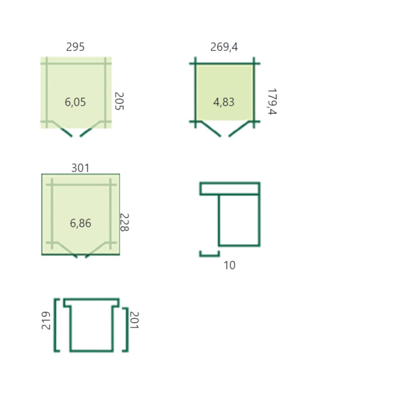 Chalet moderne Oregon - Epicéa 28 mm - 295 x 205 + 10 cm