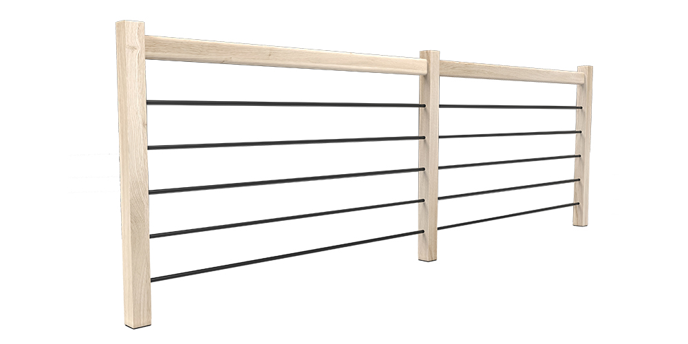 Milan / Liverpool garde-corps Chêne/Alu - 320 cm