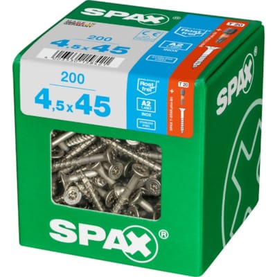 SPAX vis T-STAR+ A2 inox - 4,5x45 XL (bte 200 pces)
