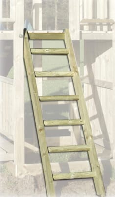 Escalier à marches en bois rond