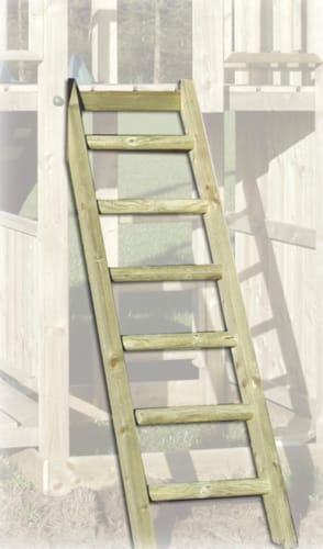 Escalier à marches en bois rond