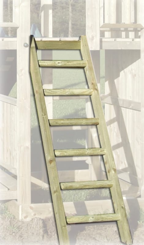 Escalier à marches en bois rond