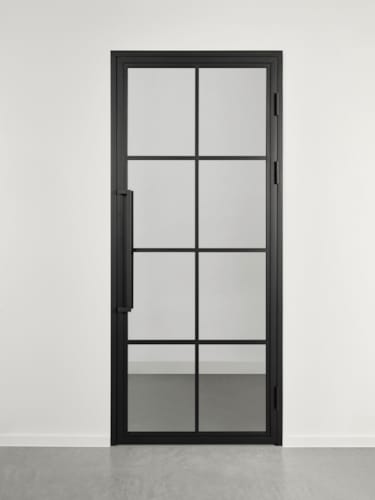 Porte acier Cottage - 8 carreaux - Poussée droite - 214 x 89 cm