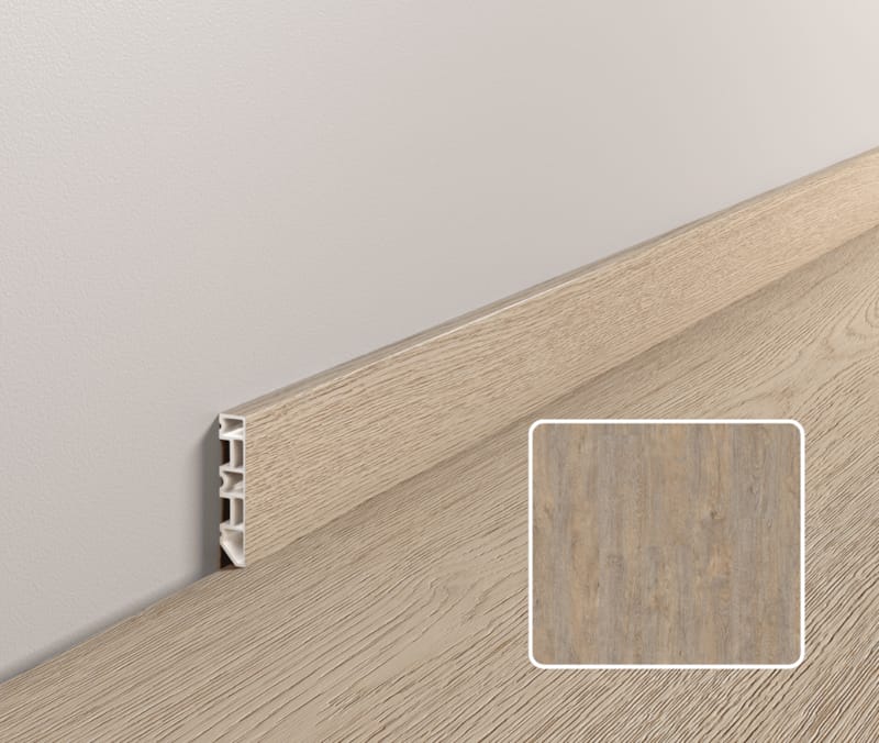 Plinthe moderne Coretec ESSENTIALS - Waterton Lakes Oak - 39604 - 13 x 58 x 2400 mm