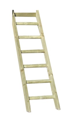 Escalier à marches en bois rond