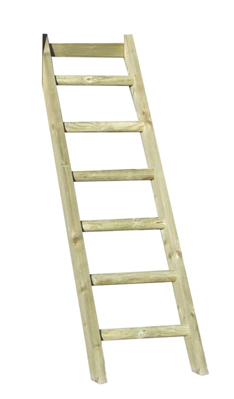 Escalier à marches en bois rond