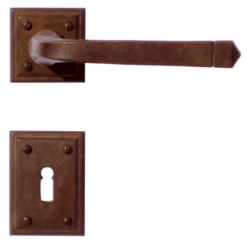 Poignée de porte Royal Rouille carre - R+E