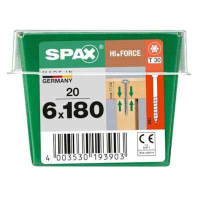 SPAX vis HI.FORCE WIROX - 6x180 L (bte 20 pces)