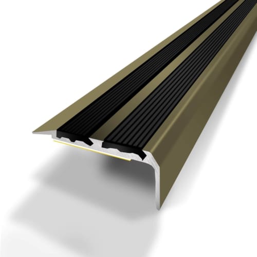 Nez de Marche 2 Bandes Adhésif Alu Titium 40x20x1700 mm