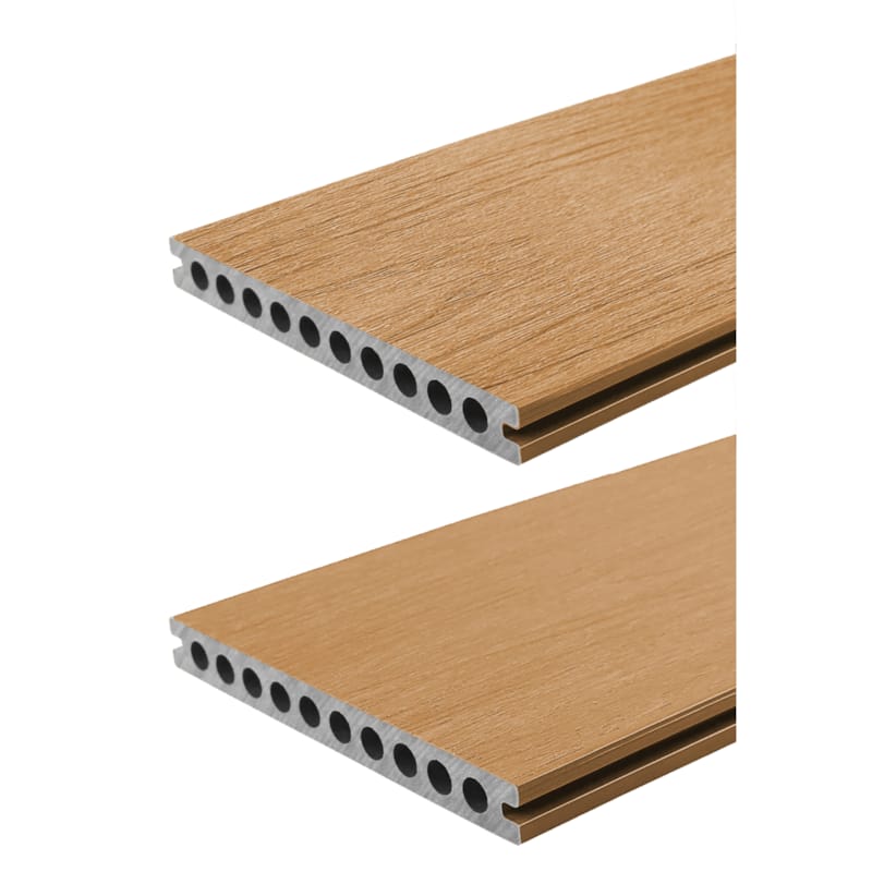 Terrasse Fiberdeck composite tubulaire 22,5 x 210 x 3000 mm - cedar creux