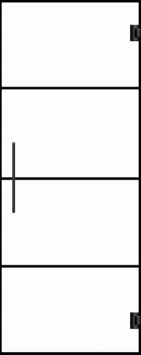 Porte Thytan - Va-et-vient - Verre clair - Black Line 4 - 201 x 73 cm