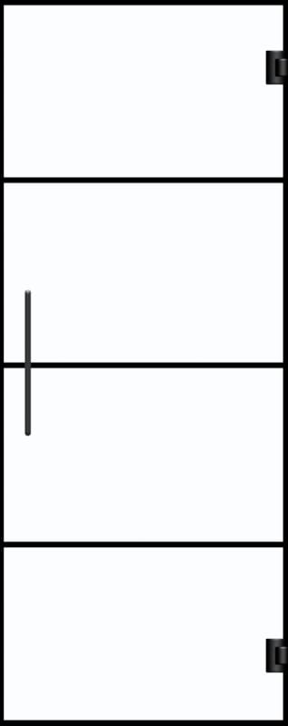 Porte Thytan - Va-et-vient - Verre clair - Black Line 4 - 201 x 73 cm