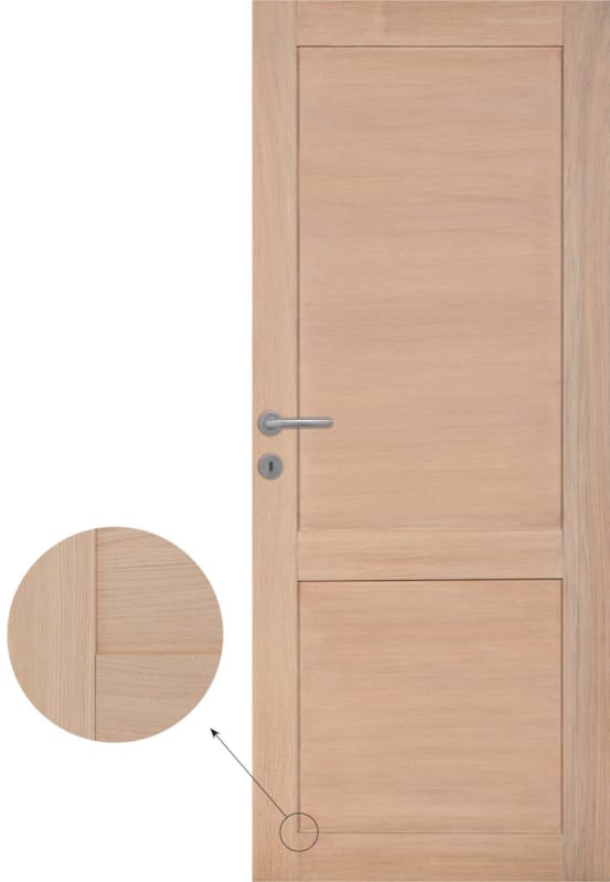 Porte plaquée chêne 2 panneaux droits modernes 67 - 2015 x 730 mm