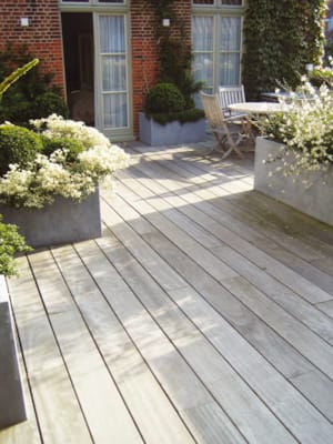Planche de terrasse padouk - B-fix - 21 x 140 x 3650 mm